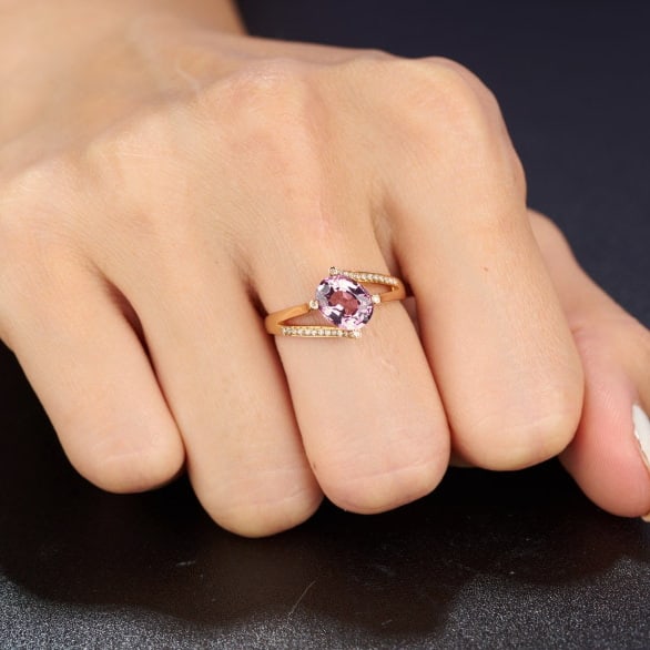 14k Gold 1.75 Ct Natural Spinel & Diamond Ring - 7