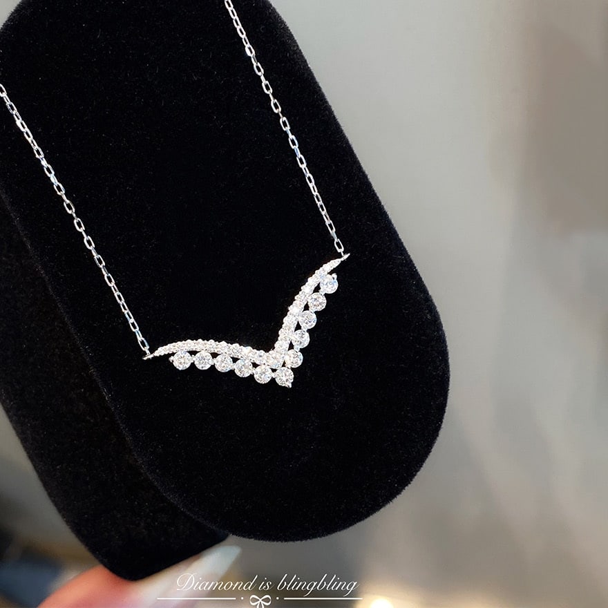 14k Gold 0.5 Ct Natural H Diamond Necklace: Ref:231086092 // gold content:14k gold // main gemstone:diamond // shape:round // carat weight:0. 5ct // clarity grade:vs-si // color:h // treatment:natural // cut grade:g // Condition: NewLow