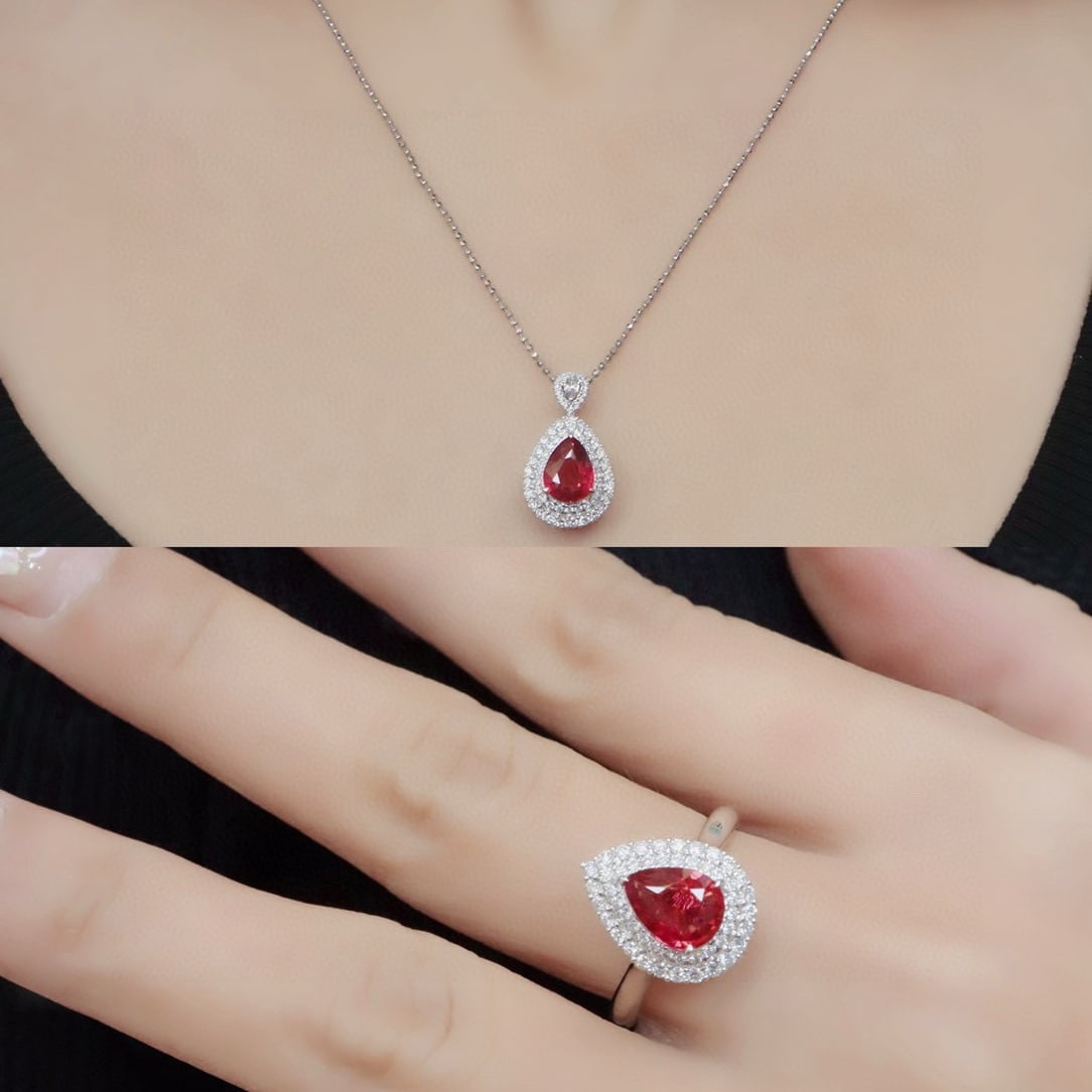 14k Gold 1.61 Ctw Natural Spinel & Diamond Ring/pendant( Without Chain ) - 5