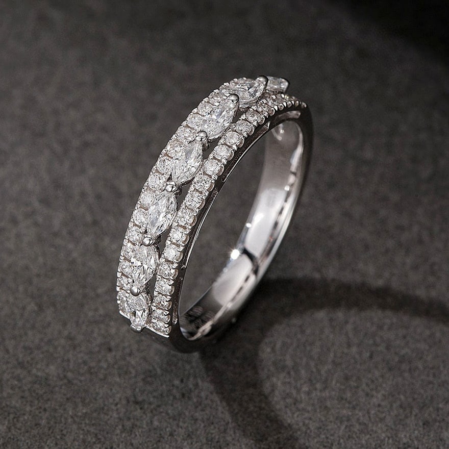 14k Gold 0.55 Ct Natural H Diamond Ring - 2