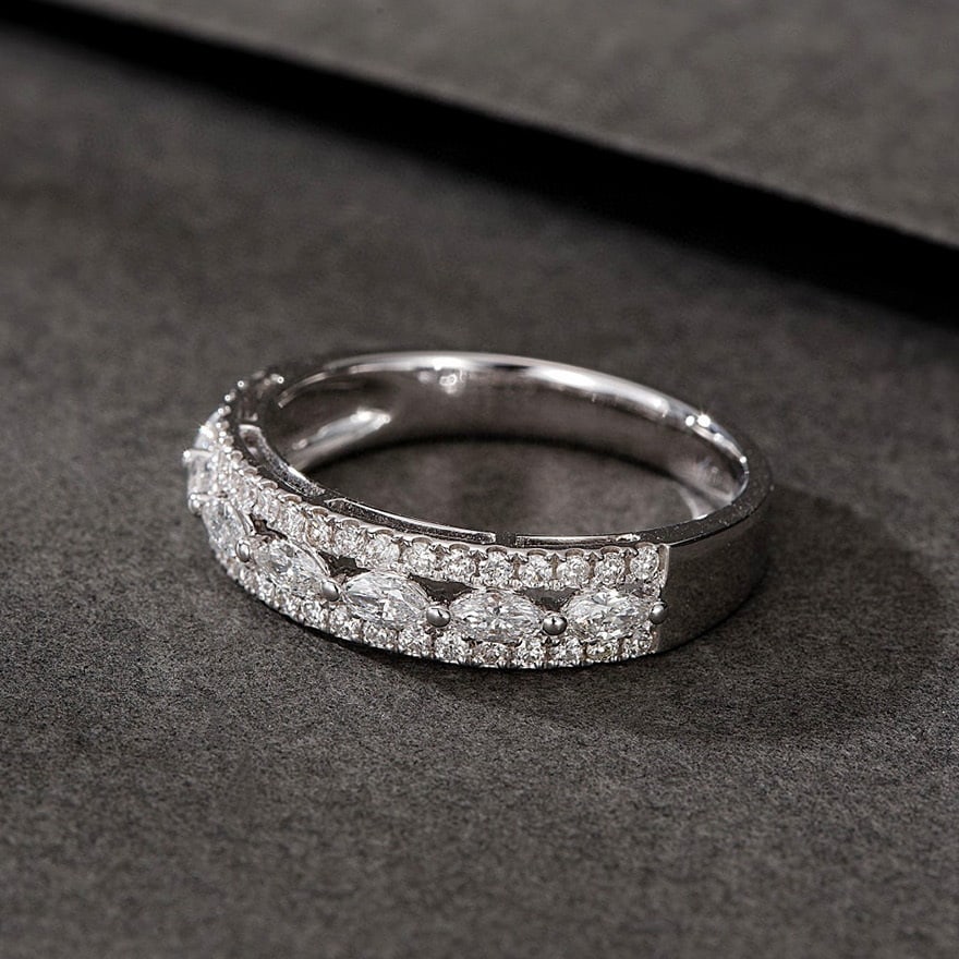 14k Gold 0.55 Ct Natural H Diamond Ring - 3