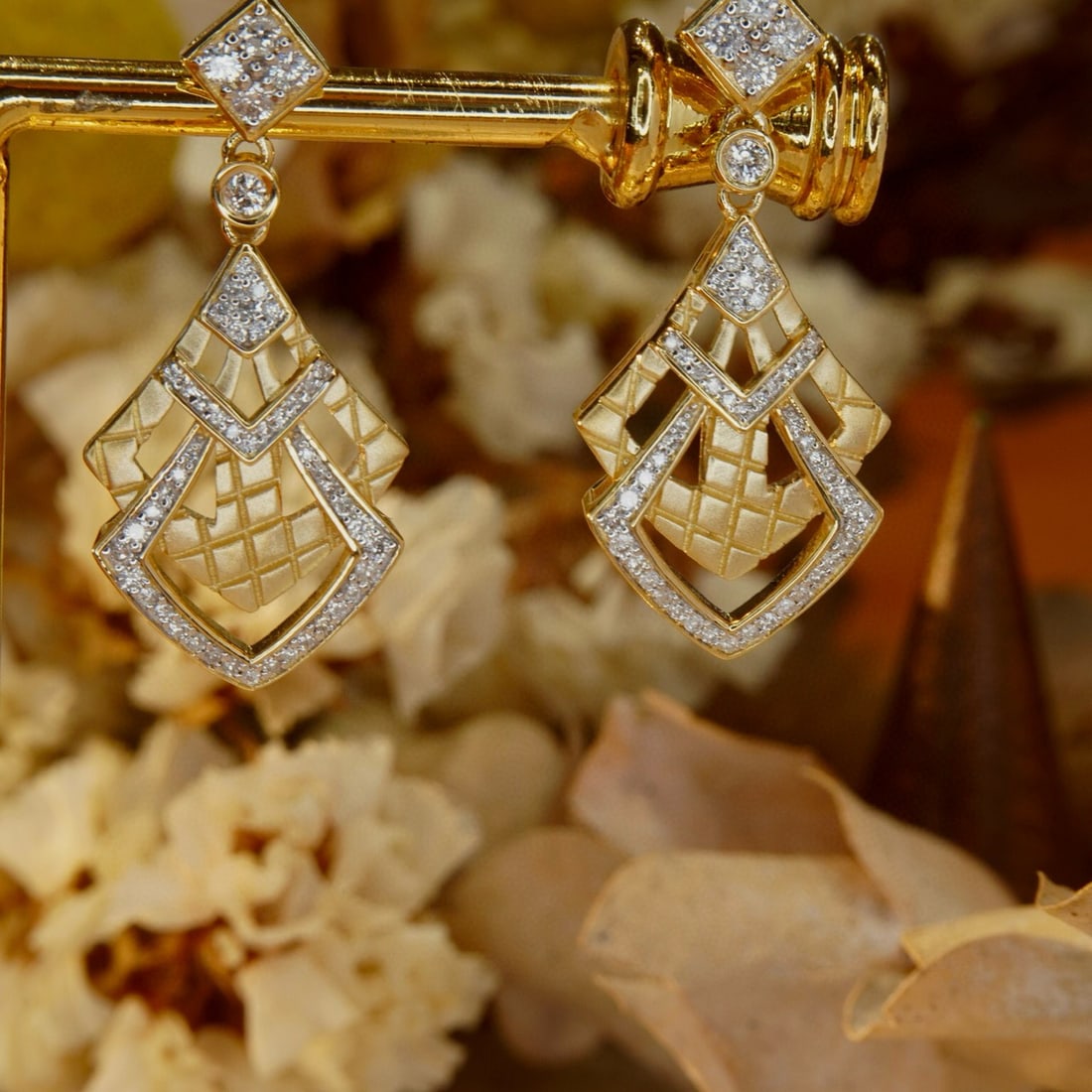 14k Gold 0.5 Ct Natural H Diamond Earrings - 2