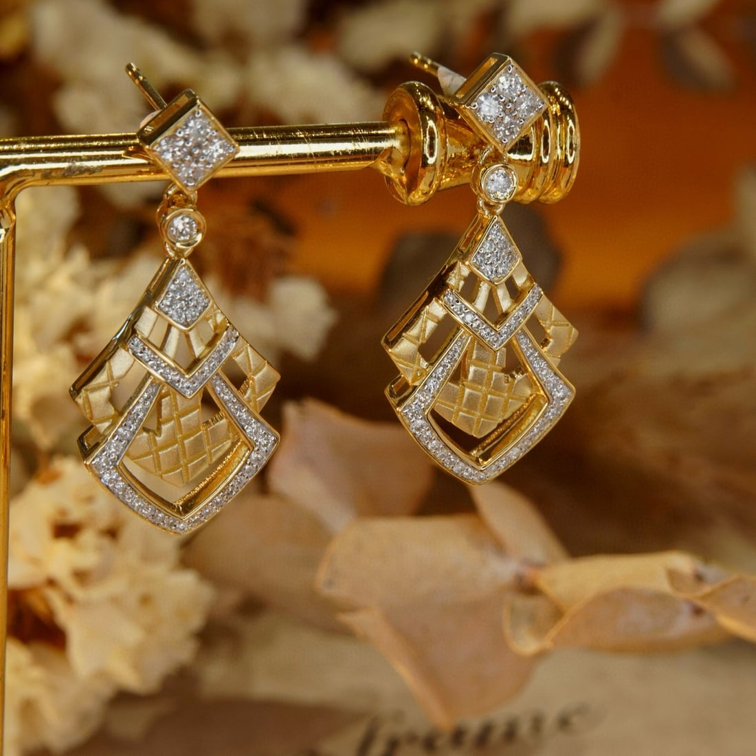 14k Gold 0.5 Ct Natural H Diamond Earrings - 3