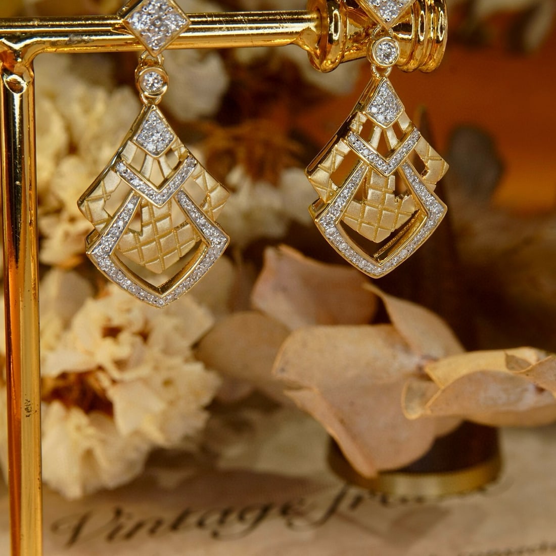 14k Gold 0.5 Ct Natural H Diamond Earrings - 4