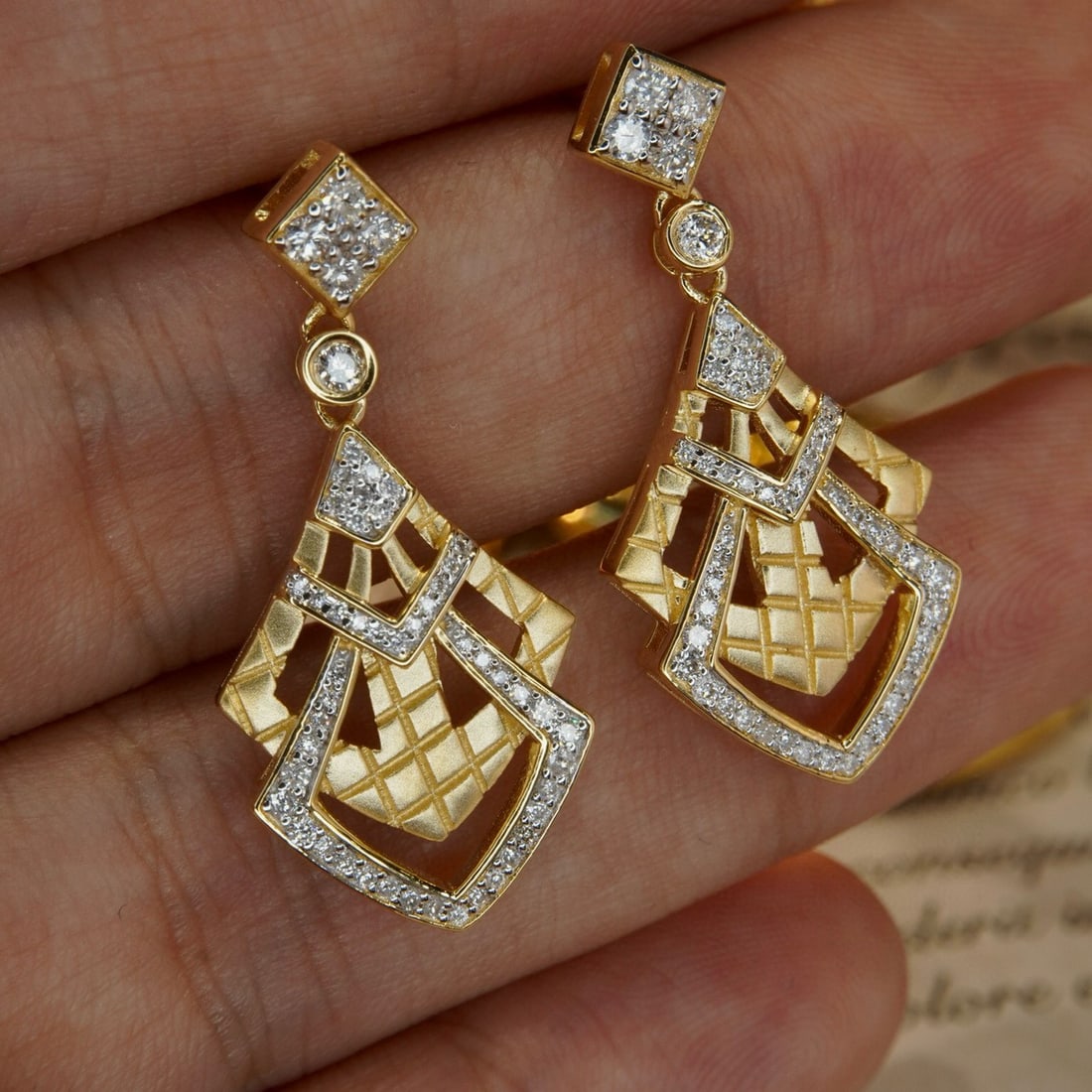 14k Gold 0.5 Ct Natural H Diamond Earrings - 6
