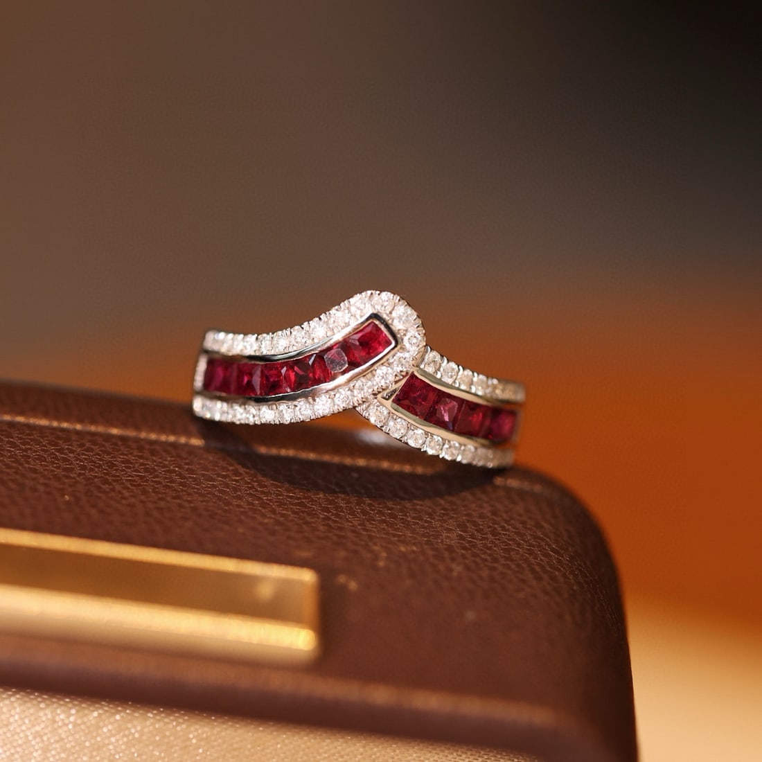 14k Gold 1.34 Ctw Natural Ruby & Diamond Ring: Ref:231086127 // gold content:14k gold // ring size:7. 25us // // main gemstone:ruby // shape:princess // carat weight:1. 05ct // color:red // treatment:natural // // adjacent gemstone 2 : diamond