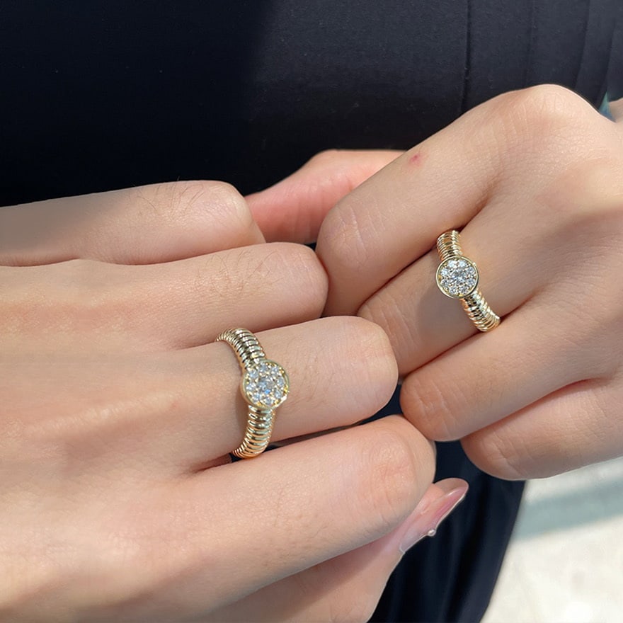 14k Gold 0.24 Ct Natural H Diamond Ring - 2