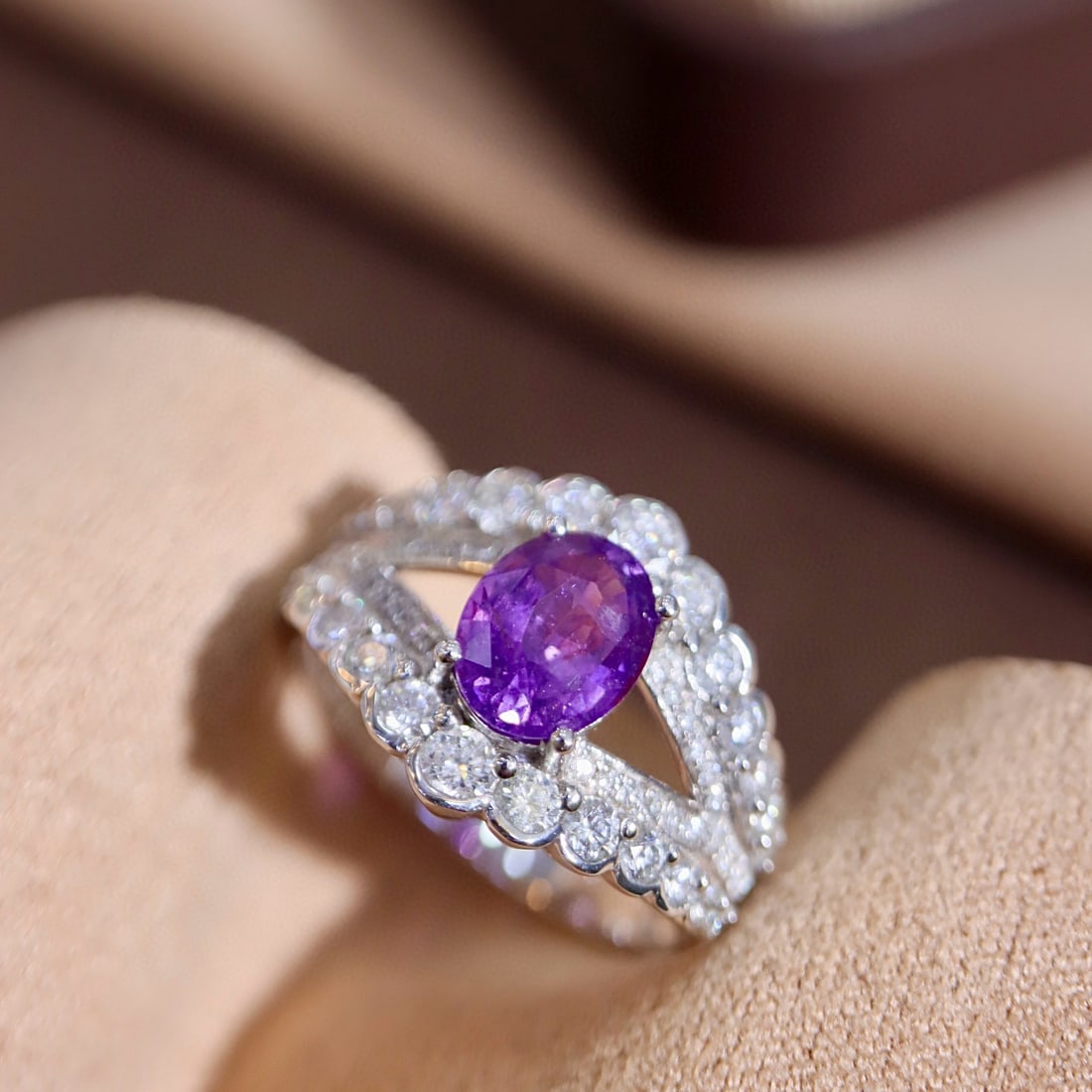 14k Gold 2.25 Ctw Natural Sapphire & Diamond Ring - 2