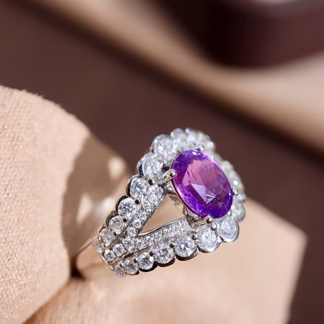 14k Gold 2.25 Ctw Natural Sapphire & Diamond Ring - 3