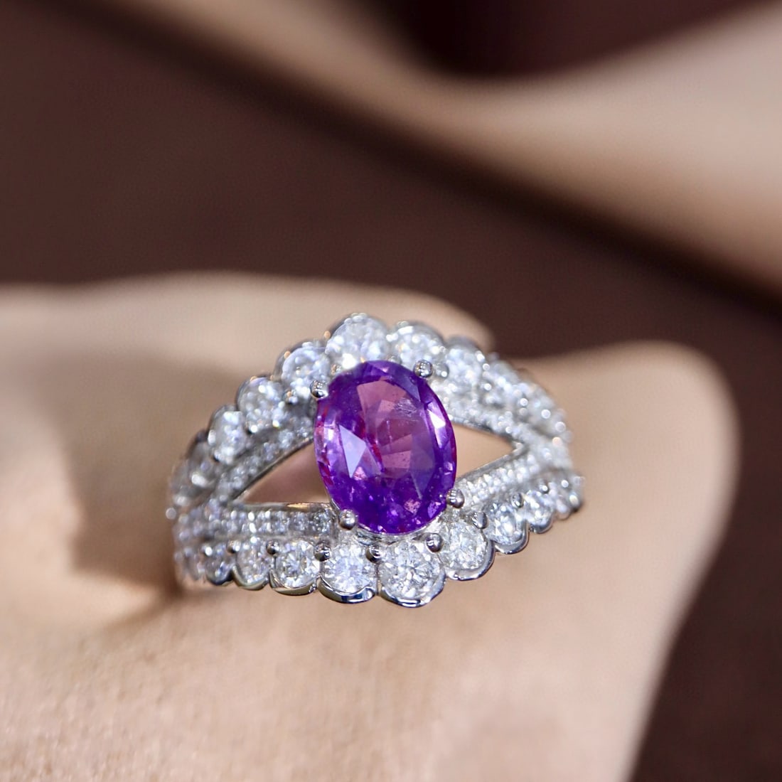 14k Gold 2.25 Ctw Natural Sapphire & Diamond Ring - 4