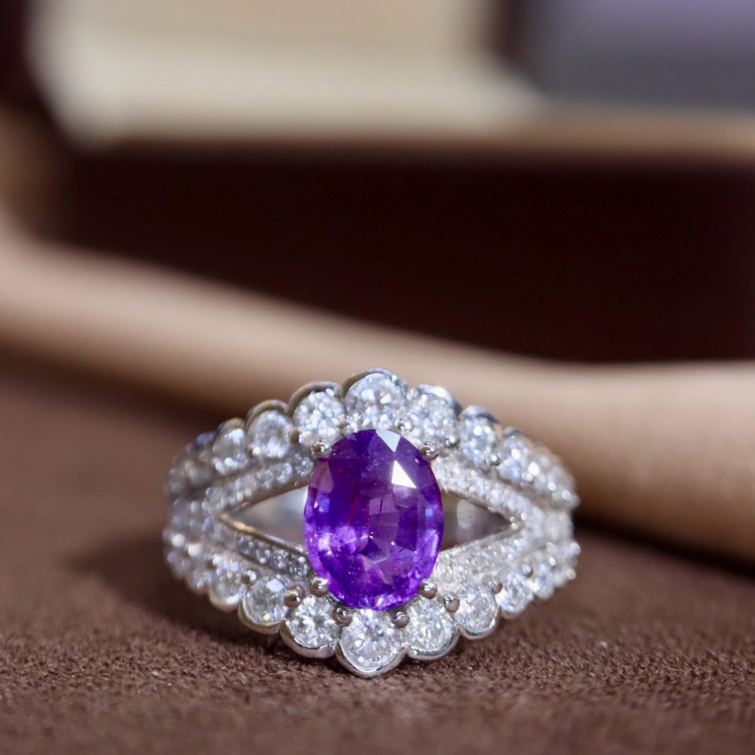 14k Gold 2.25 Ctw Natural Sapphire & Diamond Ring - 5