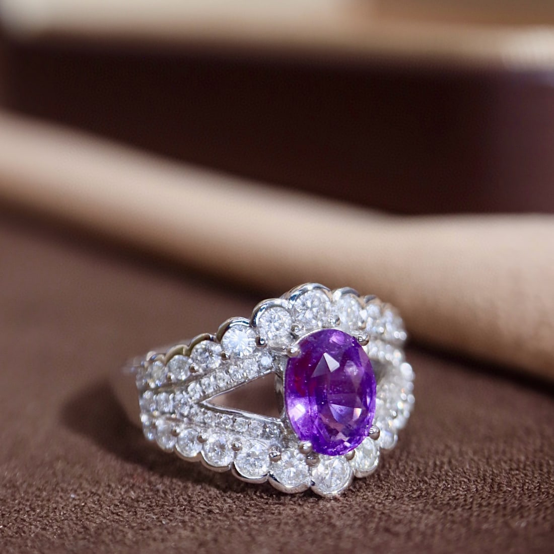 14k Gold 2.25 Ctw Natural Sapphire & Diamond Ring - 6