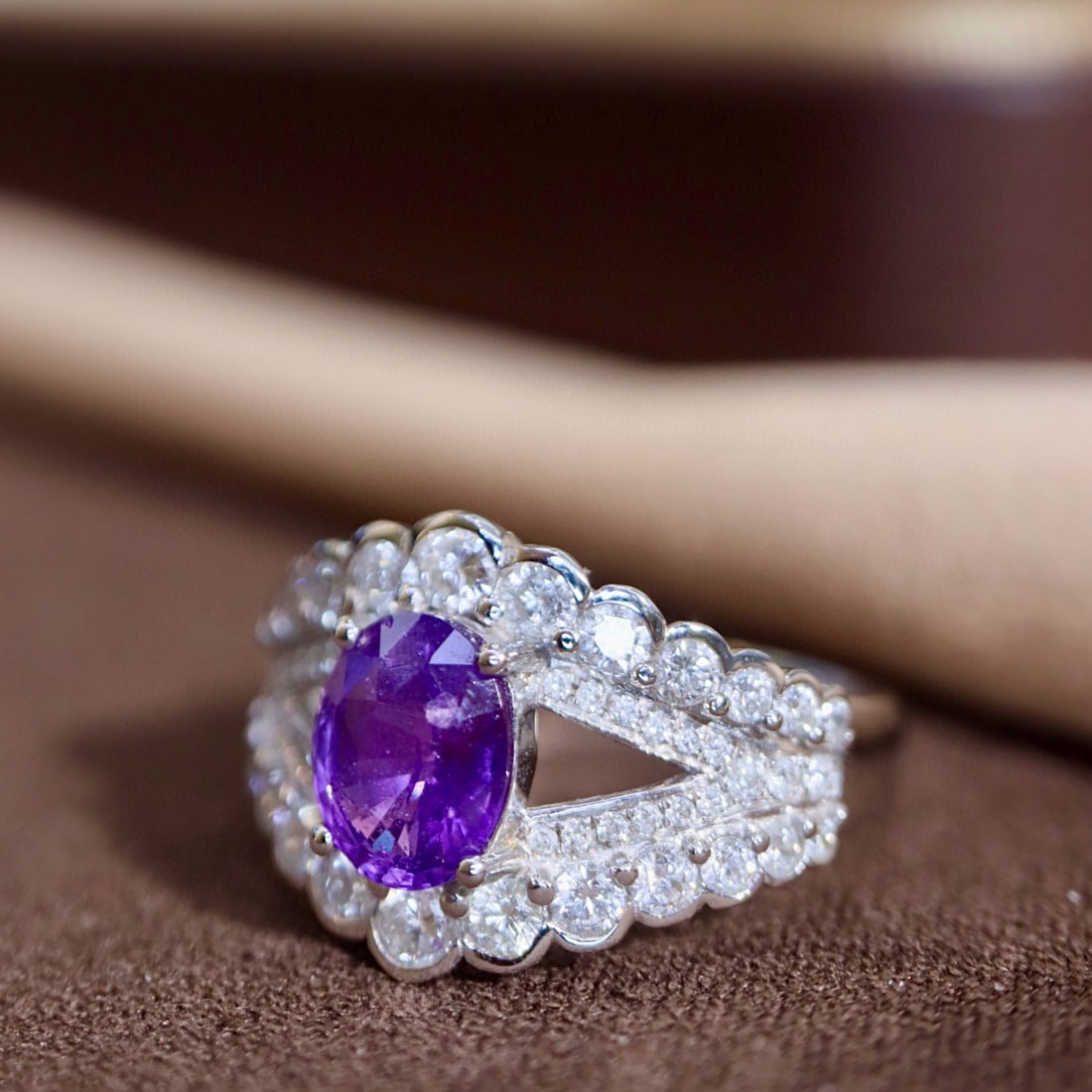 14k Gold 2.25 Ctw Natural Sapphire & Diamond Ring - 7