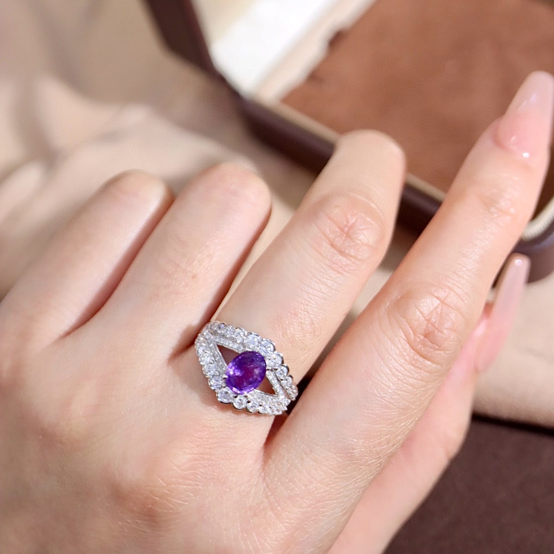 14k Gold 2.25 Ctw Natural Sapphire & Diamond Ring - 8