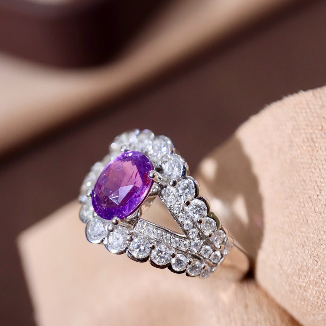 14k Gold 2.25 Ctw Natural Sapphire & Diamond Ring - 9