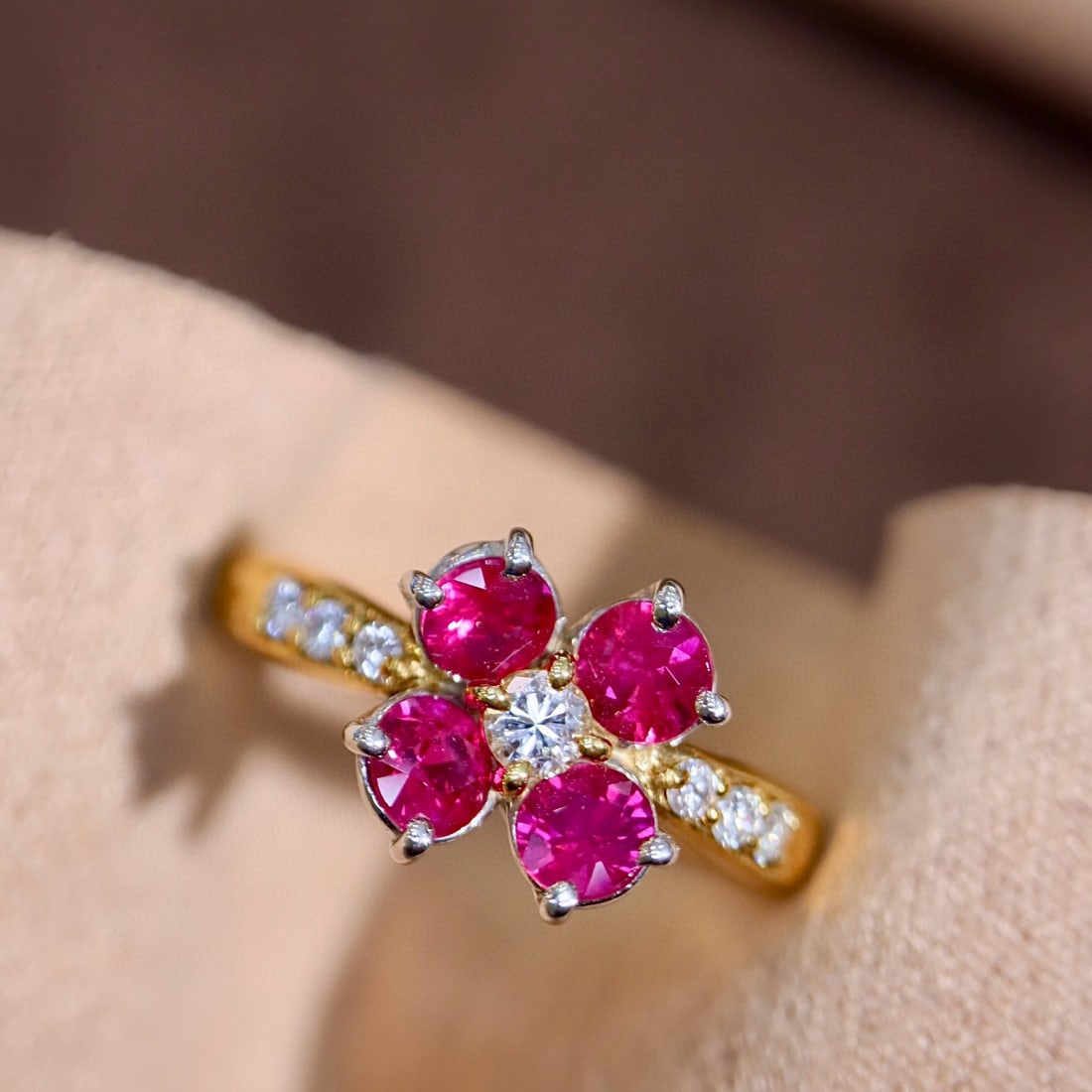 14k Gold 1.15 Ctw Natural Ruby & Diamond Ring (1 of 9)