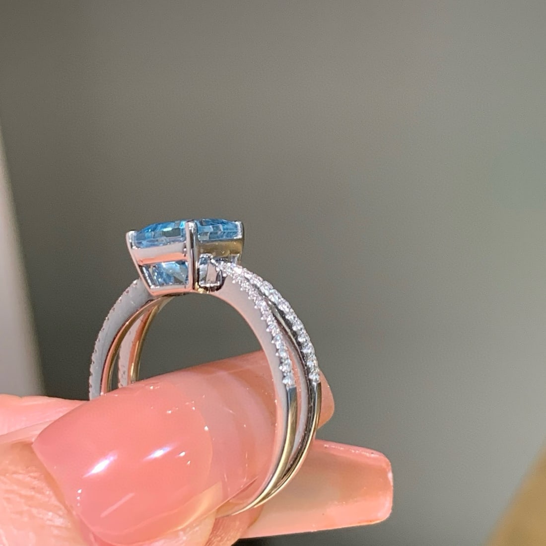 14k Gold 1.93 Ctw Natural Aquamarine & Diamond Ring - 3