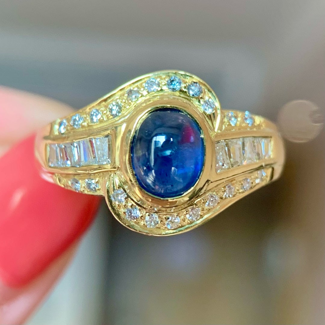14k Gold 1.82 Ctw Natural Sapphire & Diamond Ring (1 of 6)