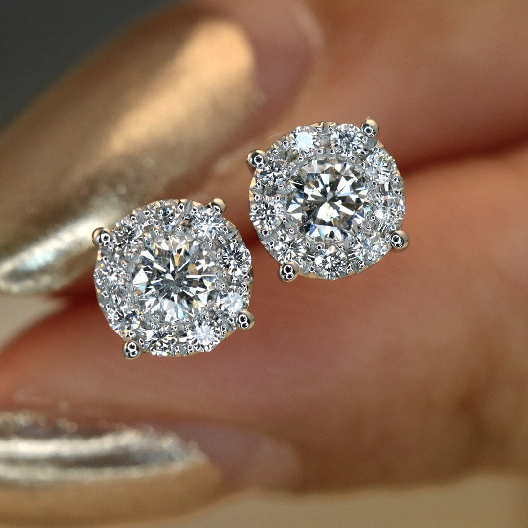 14k Gold 0.50 Ctw Natural H Diamond Earrings - 4