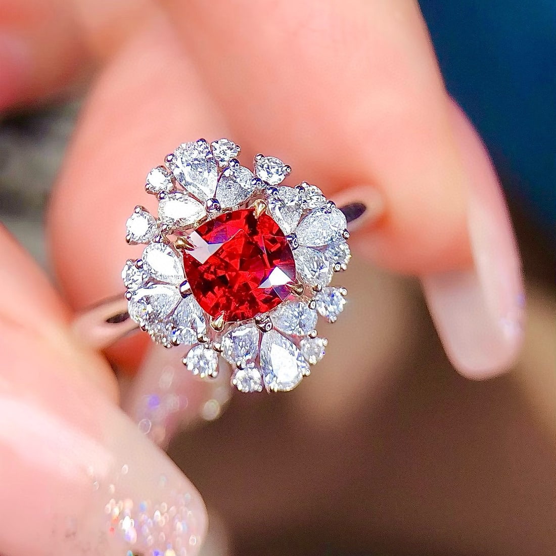 14k Gold 1.90 Ctw Natural Spinel & Diamond Ring - 2