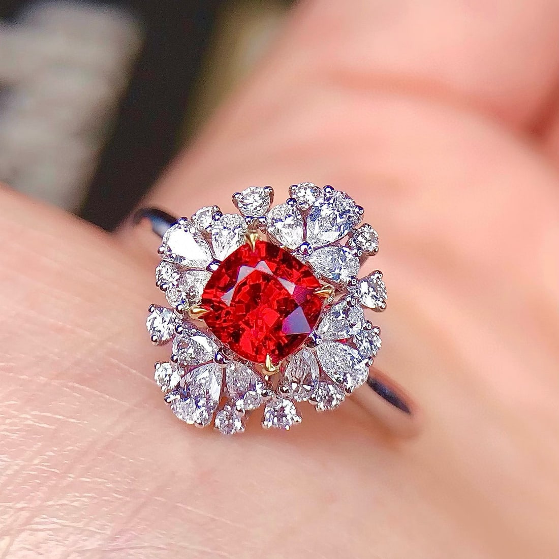 14k Gold 1.90 Ctw Natural Spinel & Diamond Ring - 3