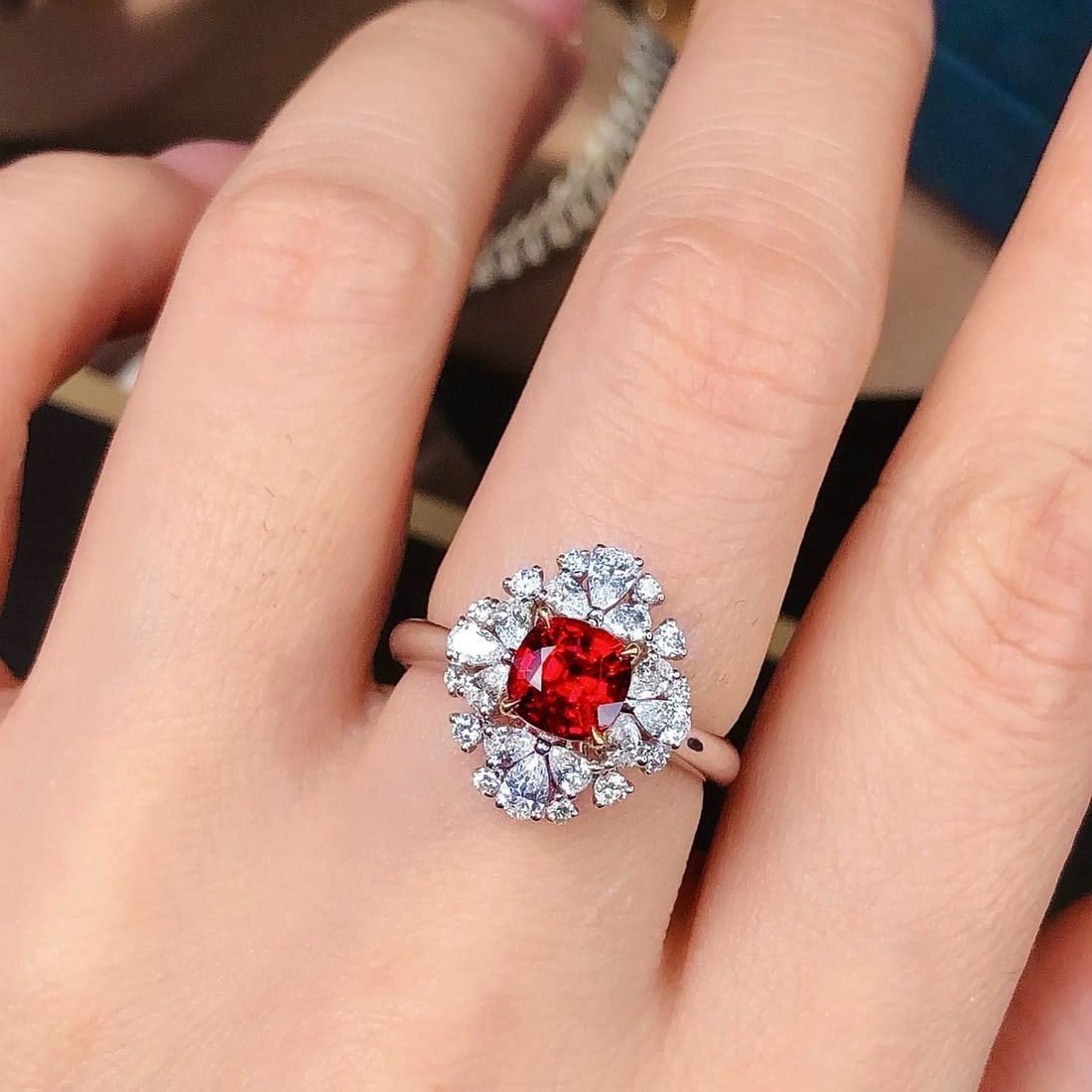 14k Gold 1.90 Ctw Natural Spinel & Diamond Ring - 4