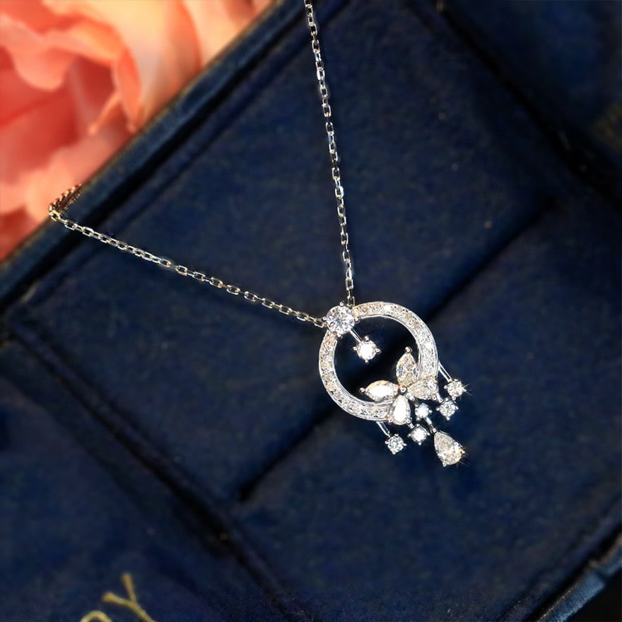 14k Gold 0.5 Ct Natural H Diamond Necklace - 2