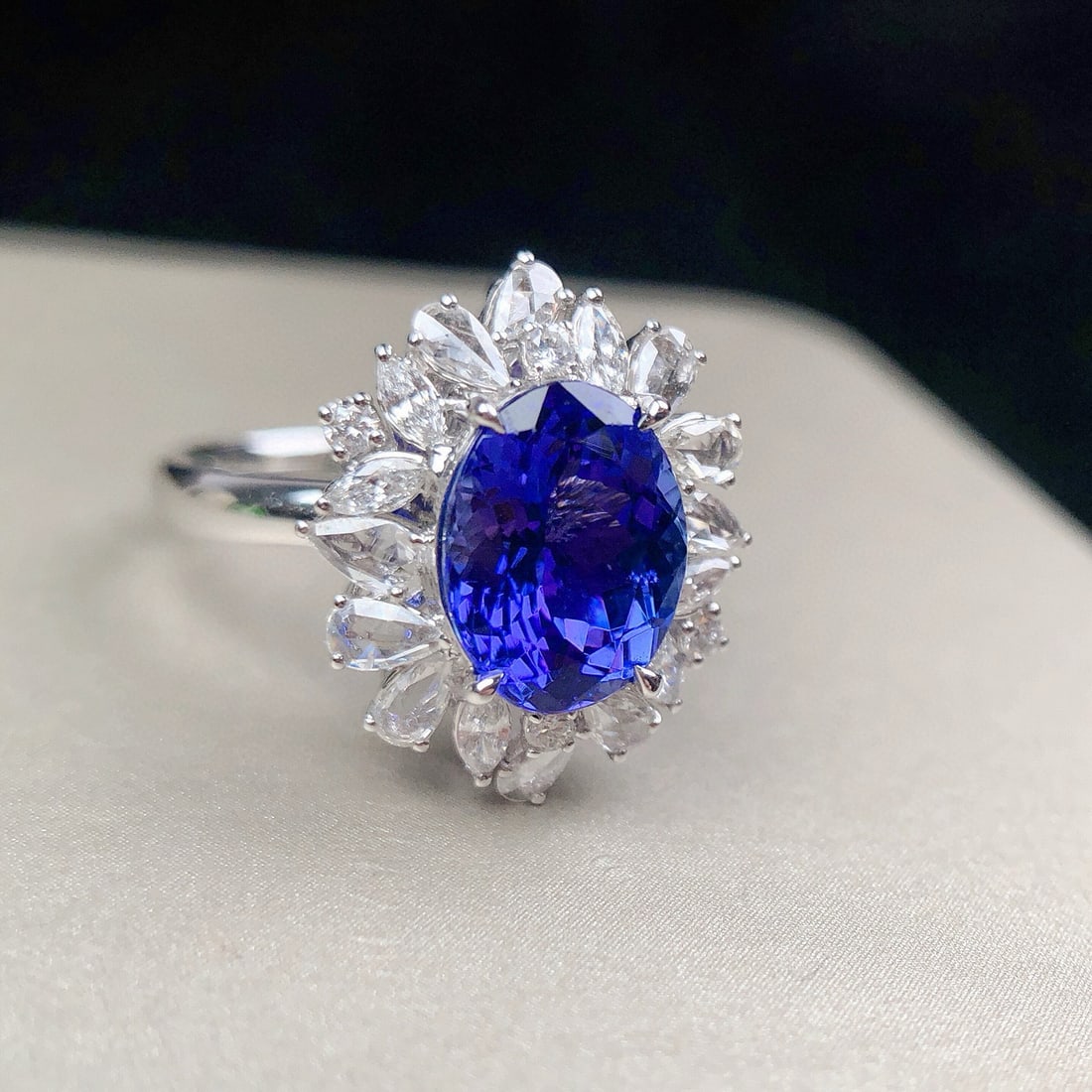 14k Gold 3.46 Ctw Natural Tanzanite & Diamond Ring/pendant( Without Chain ) - 3