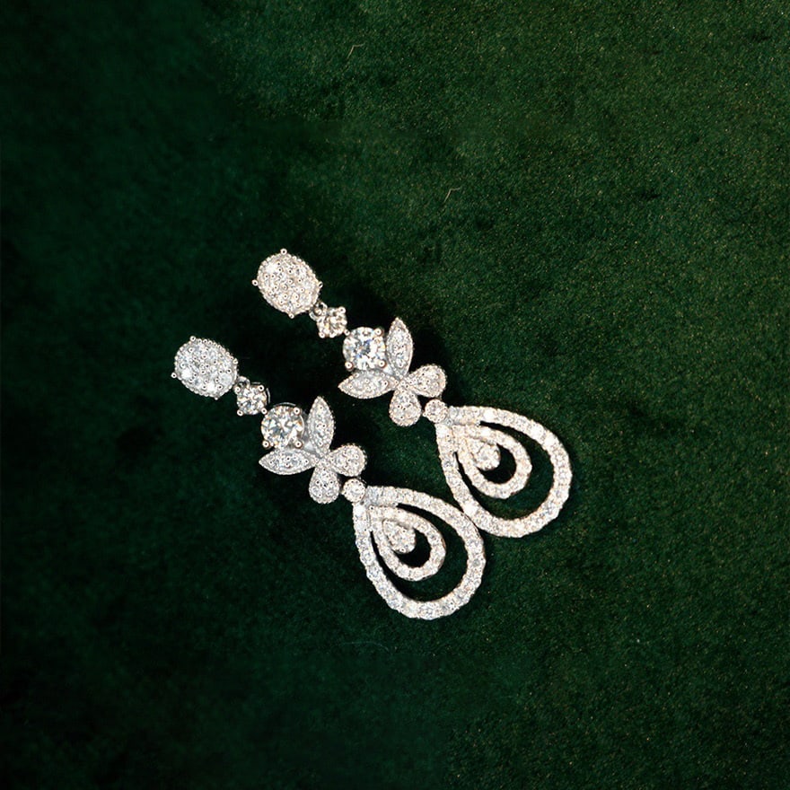 14k Gold 1 Ct Natural H Diamond Earrings - 2