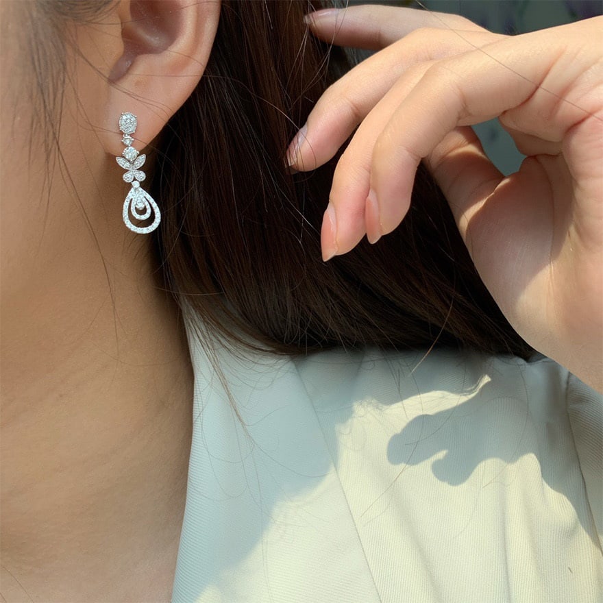 14k Gold 1 Ct Natural H Diamond Earrings - 4