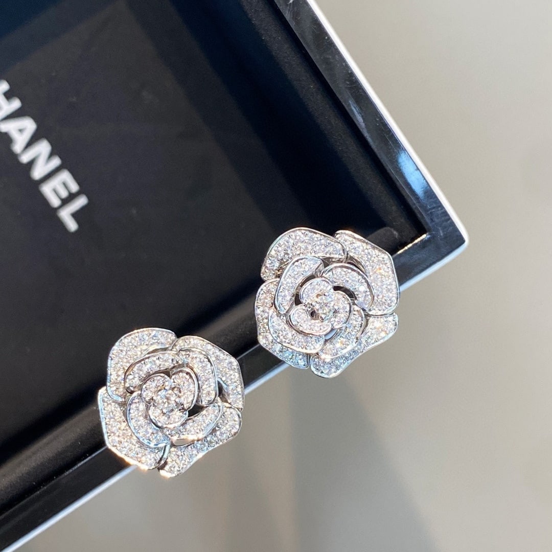 14k Gold 1 Ct Natural H Diamond & Flowers Earrings (1 of 6)