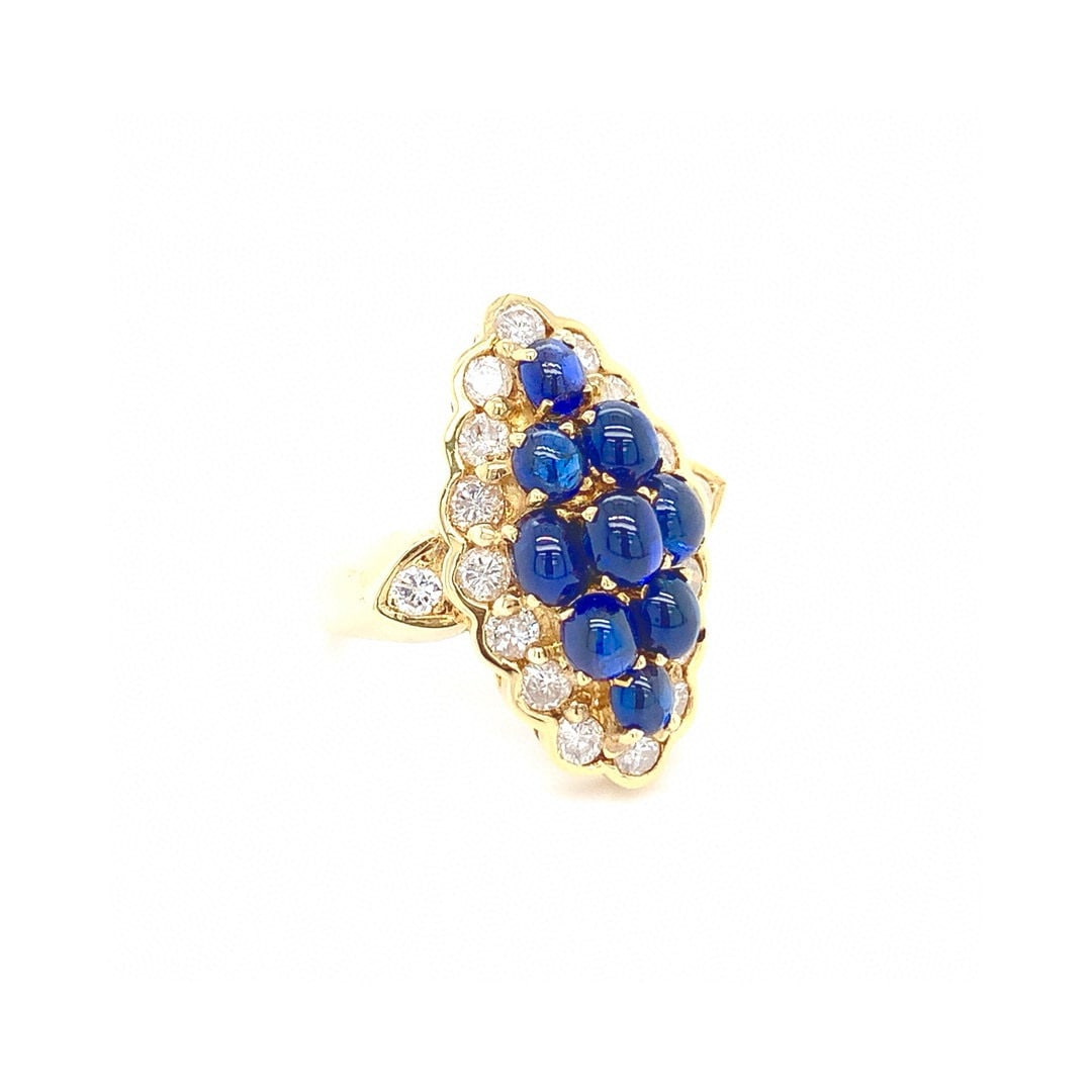 14k Gold 5.79 Ctw Natural Sapphire & Diamond Ring (1 of 4)
