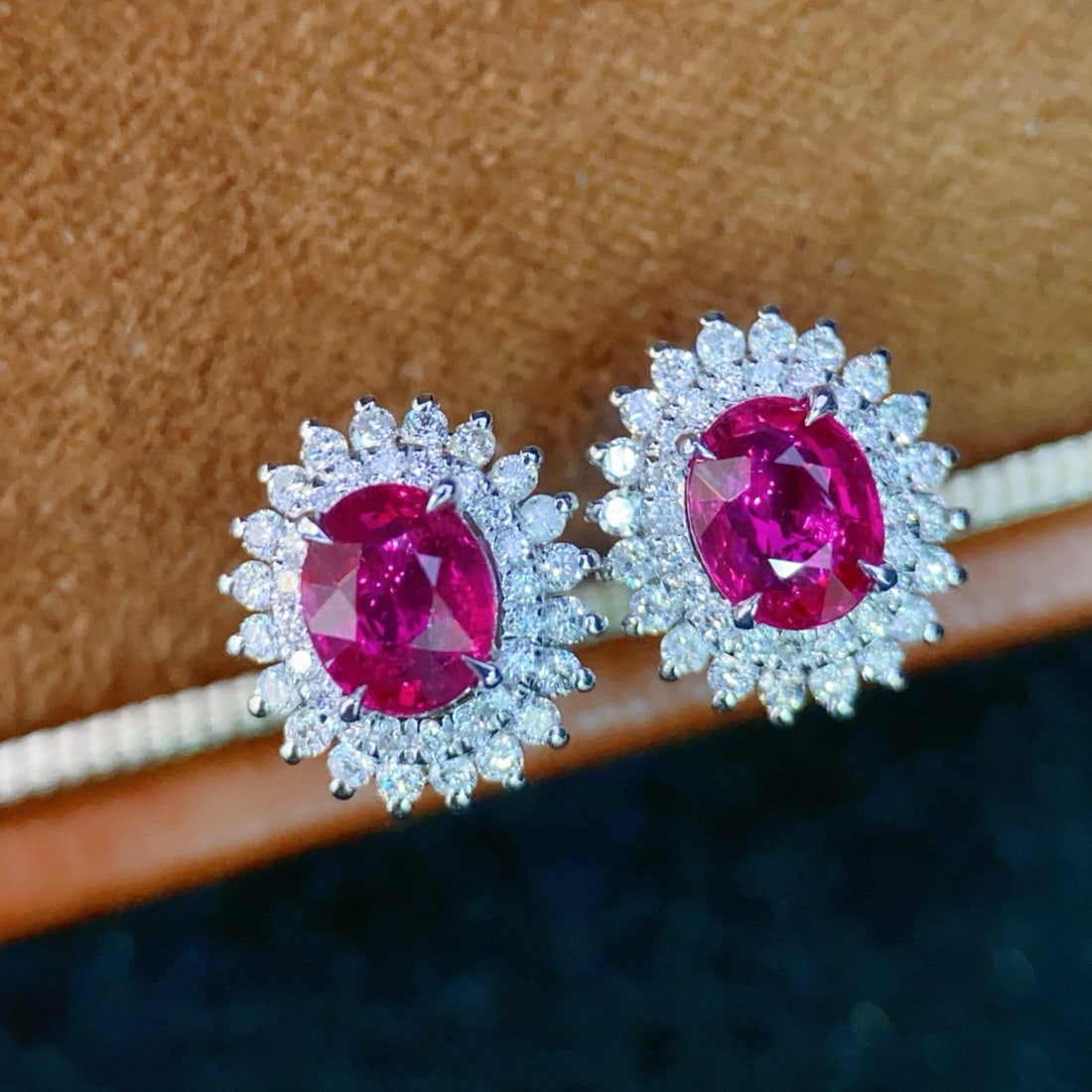 14k Gold 2.02 Ctw Natural Ruby & Diamond Earrings (1 of 6)