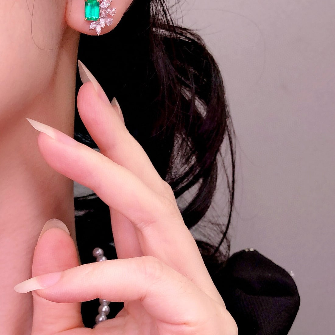 14k Gold 3.06 Ctw Natural Emerald & Diamond Earrings - 2