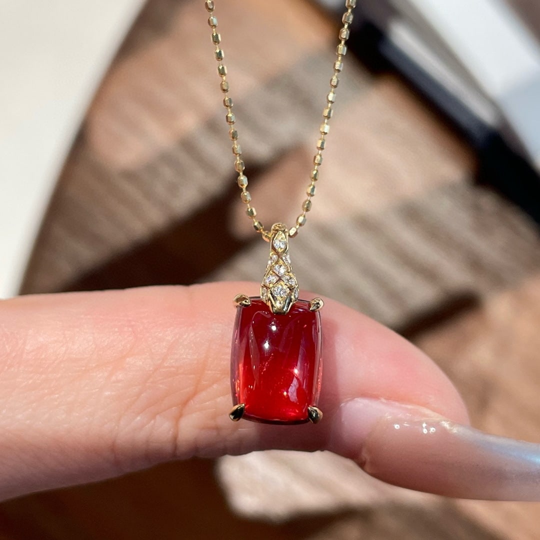 14k Gold 3 Ct Natural Tourmaline & Diamond Pendant( Without Chain ) (1 of 7)