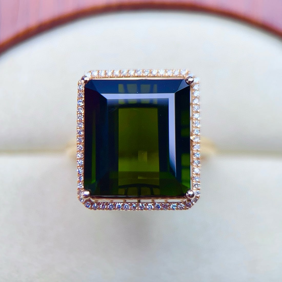 14k Gold 13.08 Ctw Natural Tourmaline & Diamond Ring - 2