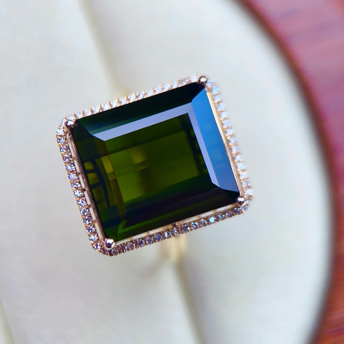 14k Gold 13.08 Ctw Natural Tourmaline & Diamond Ring - 4