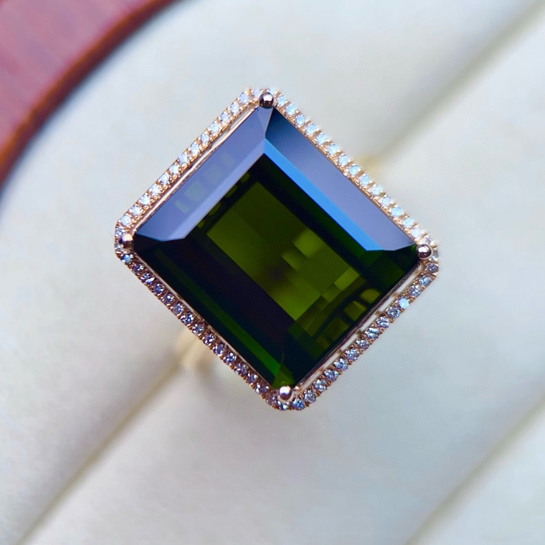 14k Gold 13.08 Ctw Natural Tourmaline & Diamond Ring - 5
