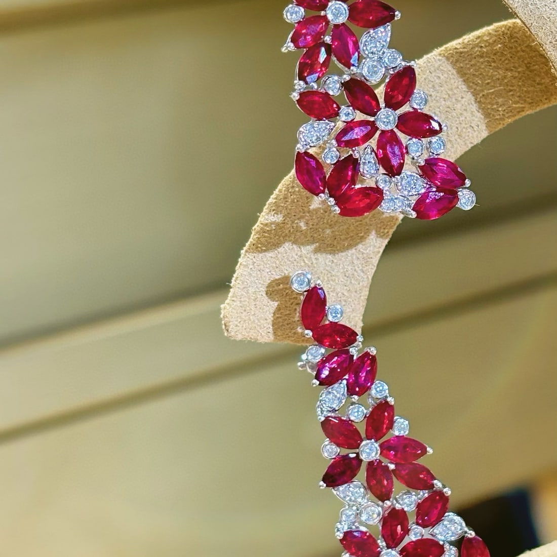 14k Gold 8.1 Ct Natural Ruby & Diamond Earrings - 5