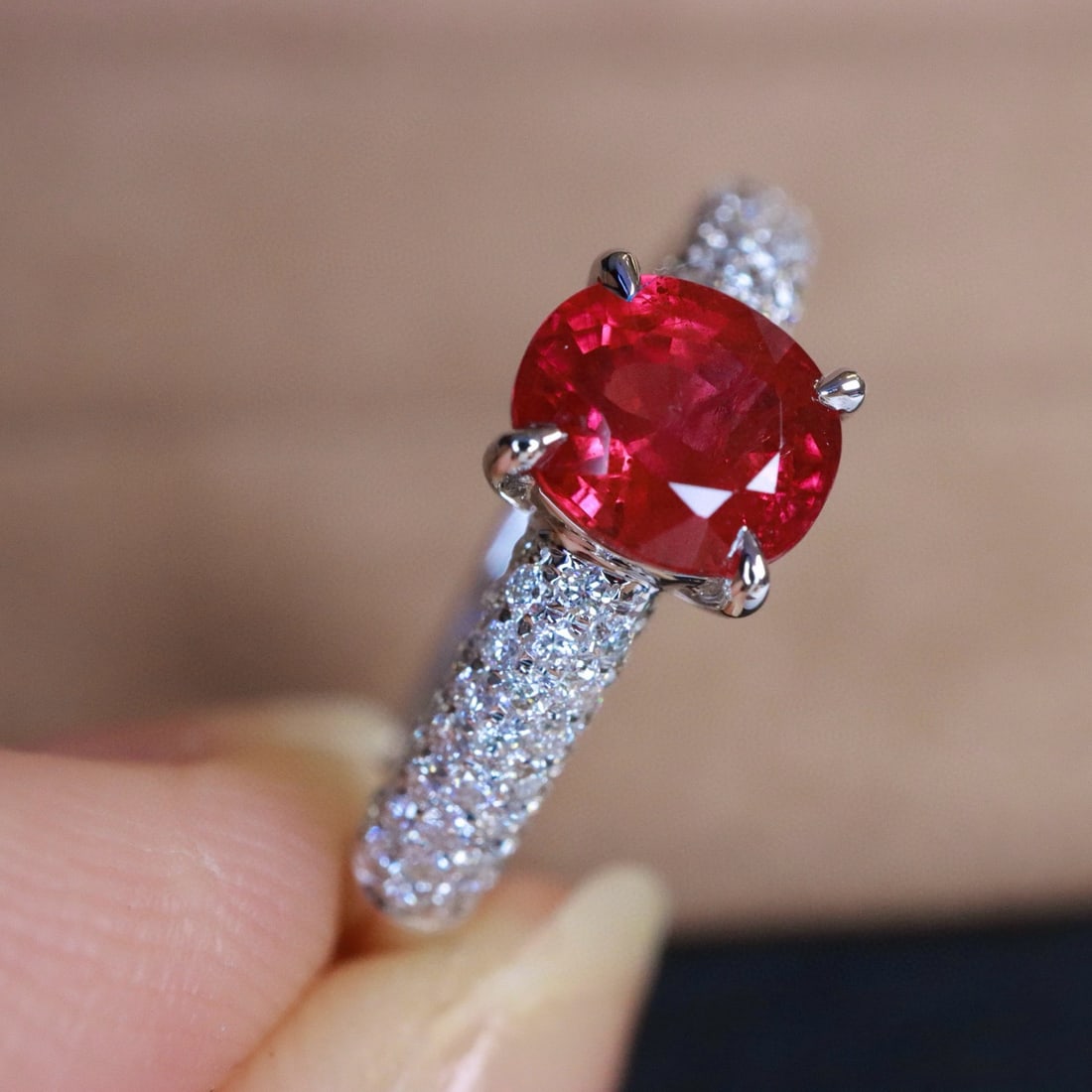 14k Gold 1.36 Ctw Vivid Red Natural Ruby & Diamond Ring - 2