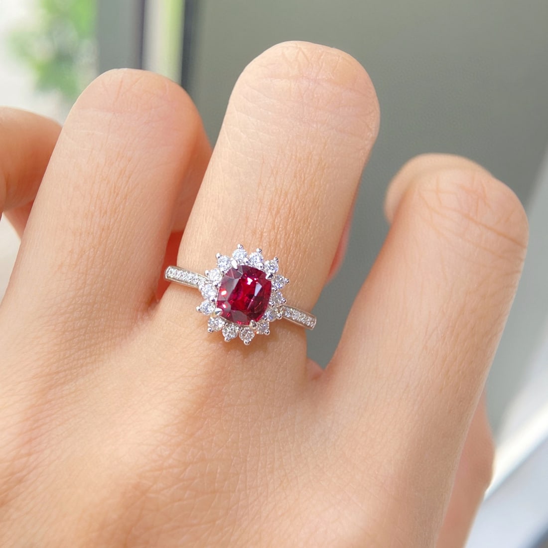 14k Gold 1.49 Ctw Natural Spinel & Diamond Ring - 3