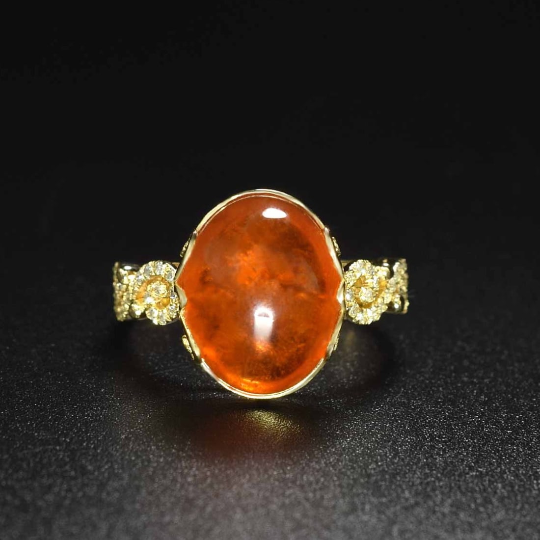 14k Gold 10.15 Ct Natural Spessartine & Diamond Ring (1 of 5)