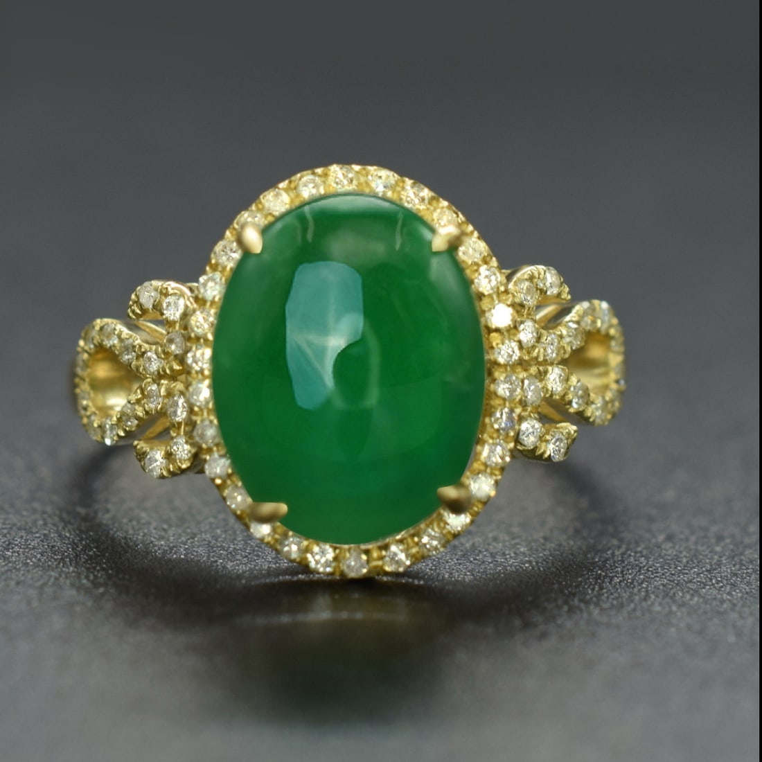 14k Gold 3.15 Ct Natural Emerald & Diamond Ring (1 of 4)