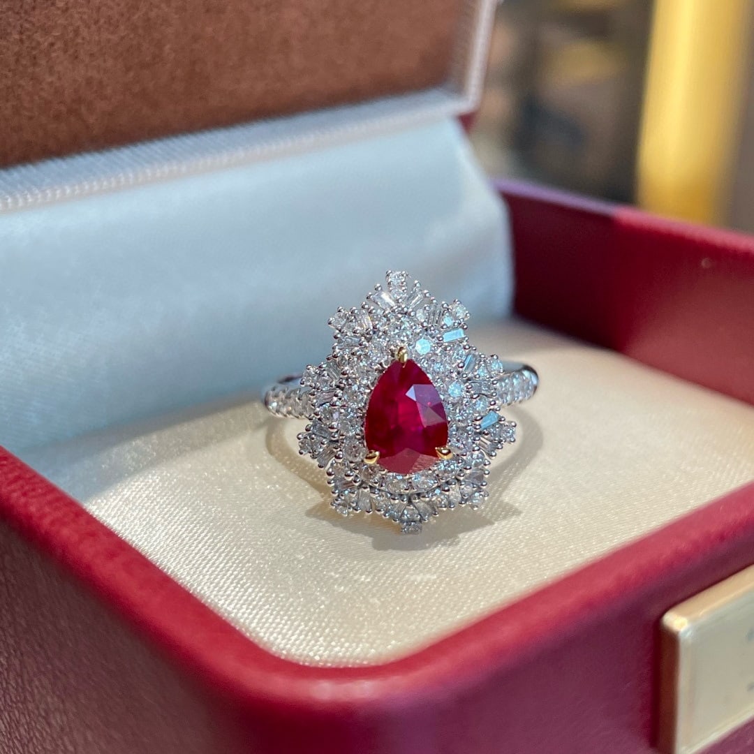 14k Gold 1.05 Ct Natural Ruby & Diamond Ring - 5