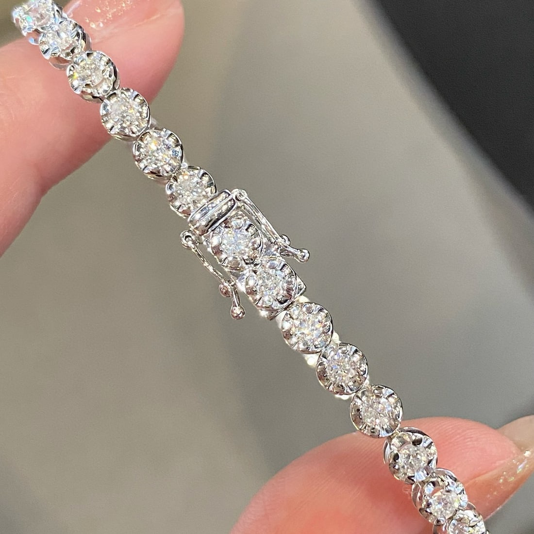 14k Gold 4 Ct Natural H Diamond Bracelet - 3