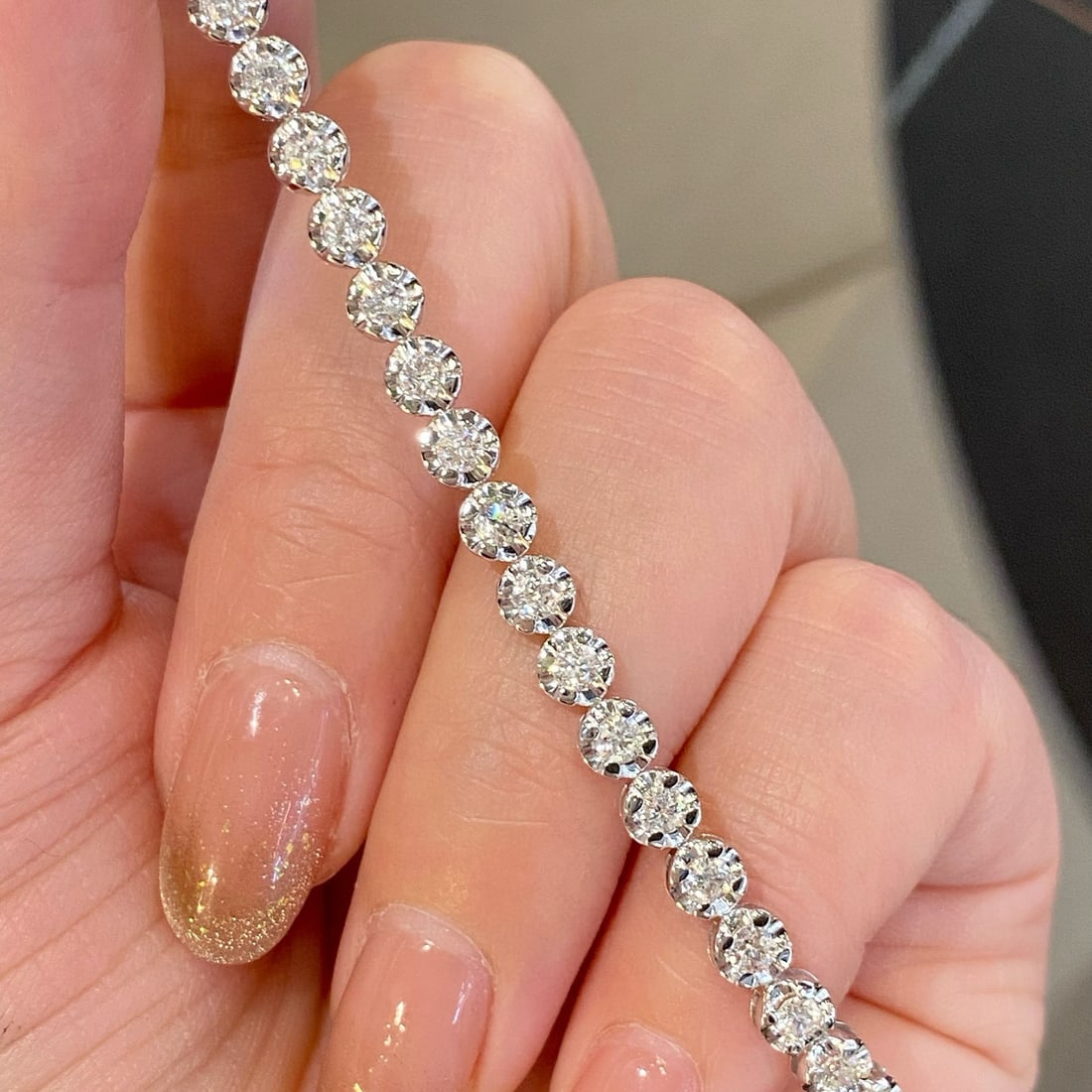 14k Gold 4 Ct Natural H Diamond Bracelet - 4