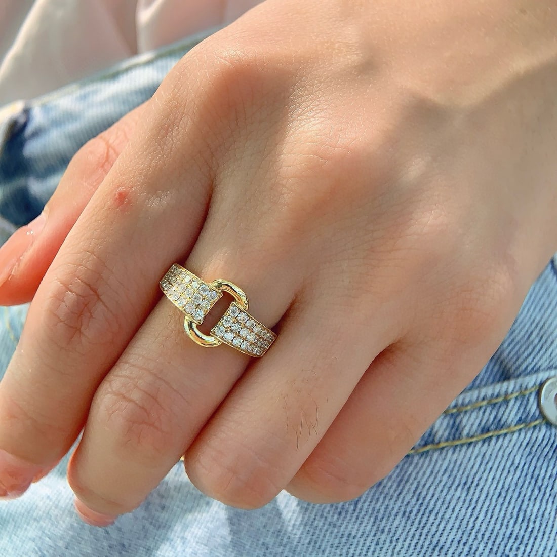 14k Gold 0.5 Ct Natural H Diamond Ring - 6