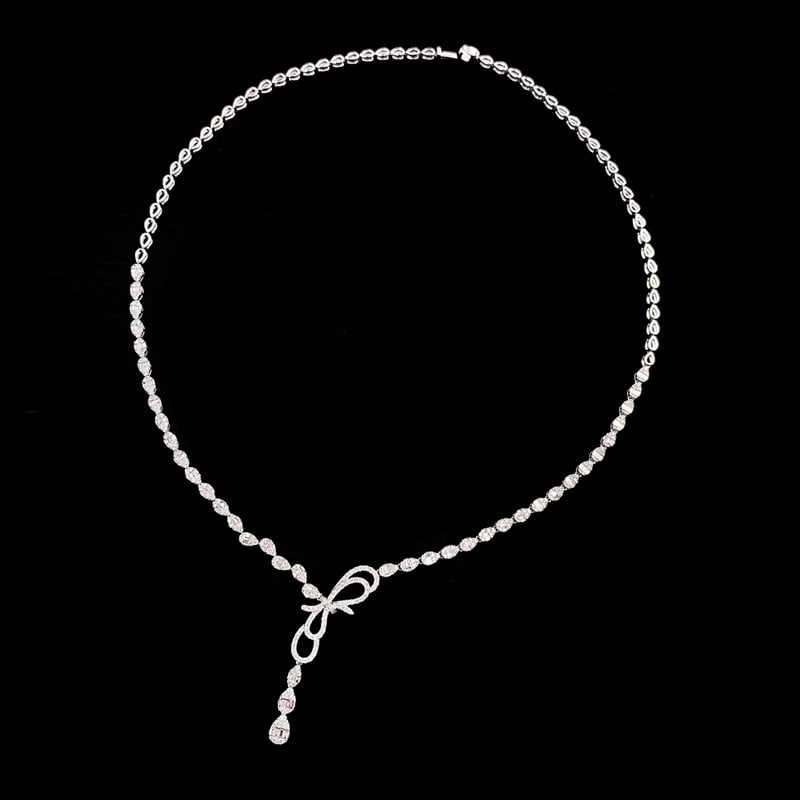 14k Gold 1.5 Ct Natural H Diamond Necklace - 2