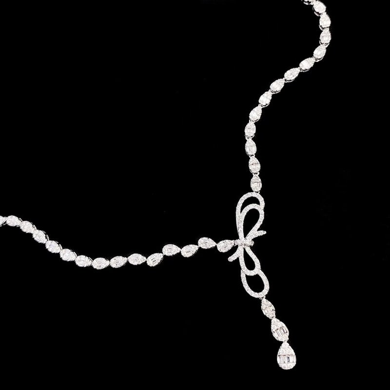 14k Gold 1.5 Ct Natural H Diamond Necklace - 4