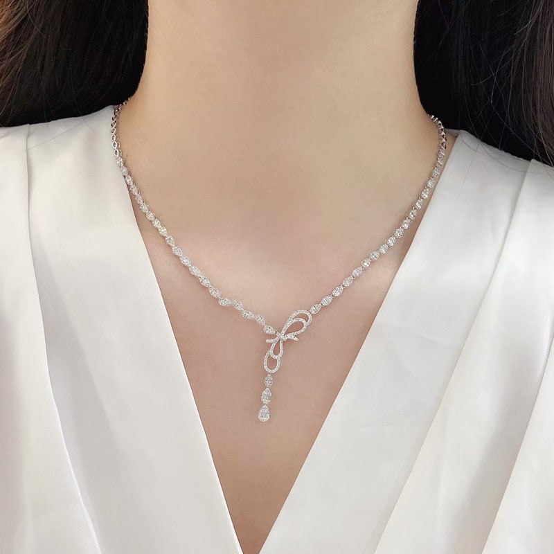 14k Gold 1.5 Ct Natural H Diamond Necklace - 5